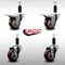 Service Caster 3'' SS Maroon Poly Swivel 1-1/8'' Expanding Stem Caster Set 2 Total Lock Brakes, 4PK SCC-SSEXTTL20S314-PPUB-MRN-2-S-2-118 - alternate 4